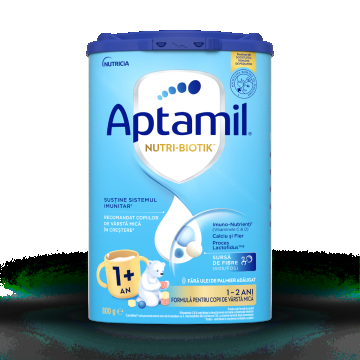 Formula de lapte pentru copii de varsta mica 1-2 ani NUTRI-BIOTIK 1+, 800g, Aptamil
