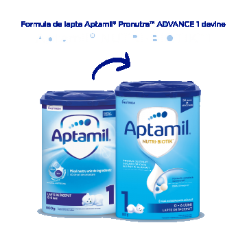 Lapte de inceput 0-6 luni NUTRI-BIOTIK 1, 800g, Aptamil