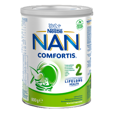 Lapte praf Nan 2 Comfortis, incepand de la 6 luni, 800g, Nestle