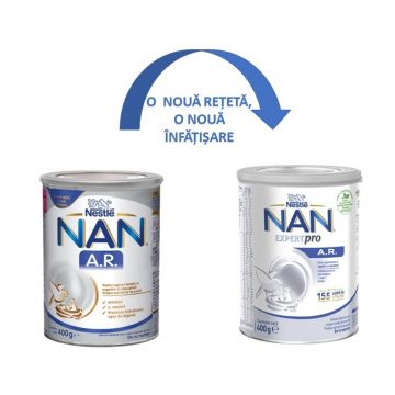 Lapte praf Nan AntiRegurgitare +0 luni, 400g, Nestle