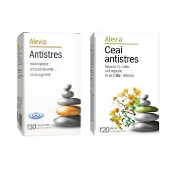 Pachet Antistres Ceai 20 plicuri + Antistres 30 comprimate, Alevia