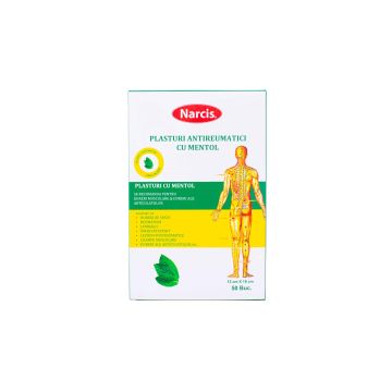 Plasture antireumatic cu mentol 12cm x 18cm, 1 bucata, Narcis