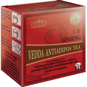Ceai antiadipos cu ginseng, 30 plicuri, Vedda