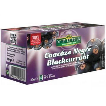 Ceai de coacaze negre, 20 plicuri, Vedda