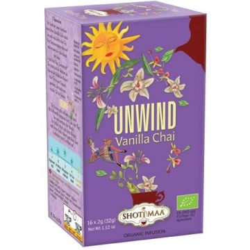 Ceai Sundial Unwind Vanilla Chai bio, 16 plicuri, Shoti Maa Ceai Sundial Unwind Vanilla Chai bio, 16 plicuri, Shoti Maa