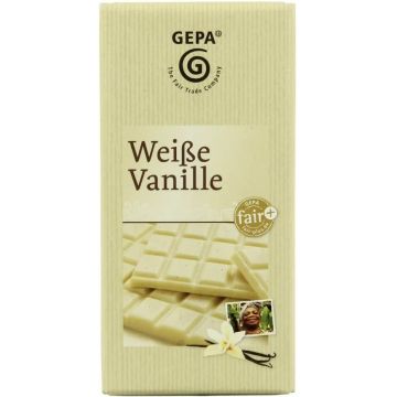 Ciocolata alba bio cu vanilie, 100g, Gepa
