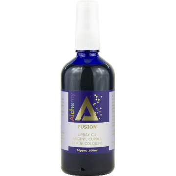 Fusion Mix sinergic de argint cupru si aur coloidal 50ppm, 100ml, Alchemy