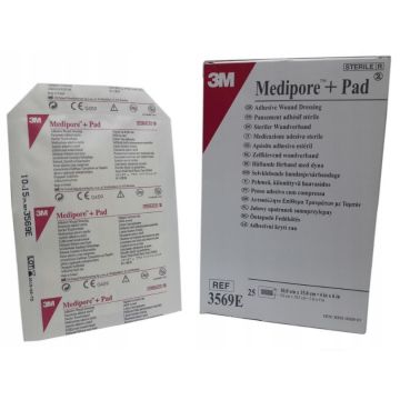 Pansament cu pad central absorbant Medipore + Pad 10x15 cm, 1 bucata, 3M Healthcare