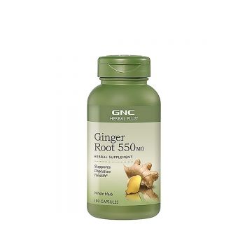 Radacina de ghimbir Ginger Root 550mg, 100 capsule, GNC Herbal Plus