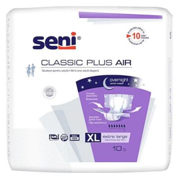 Scutece pentru adulti Classic Plus Air Extra Large, 10 bucati, Seni