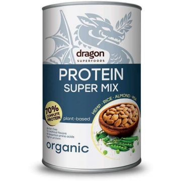 Shake Proteic Super Mix 70% proteine bio, 500g, Dragon Superfoods