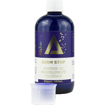 Sinergie de argint, cupru si aur coloidal Germ Stop 50ppm, 480ml, Alchemy