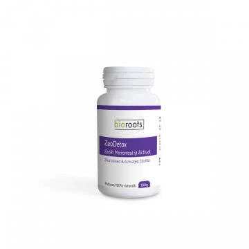 Zeolit Micronizat si Activat Pulbere 100% naturala ZeoDetox, 100g, Bioroots