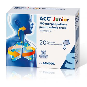 ACC Junior 100 mg/plic pulbere pentru solutie orala 20 plicuri