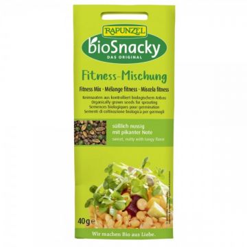 Amestec fitness de seminte pentru germinat bio BioSnacky, 40g, Rapunzel