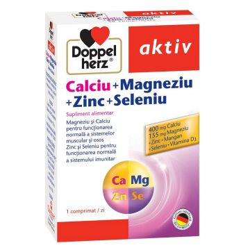 Doppelherz Aktiv Calciu + Magneziu + Zinc + Seleniu x 30 tablete