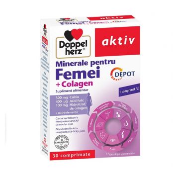 Doppelherz Aktiv Minerale pentru Femei + Colagen 30 comprimate