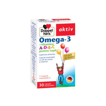 Doppelherz Aktiv Omega-3 Vit A+D+E+C pentru copii x 30 capsule