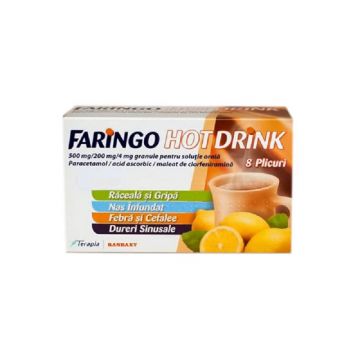 Faringo Hot Drink 500 mg/200 mg/4 mg 8 plicuri