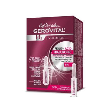 Gerovital H3 Evolution Fiole cu Acid Hialuronic 5% 2ml 10 fiole