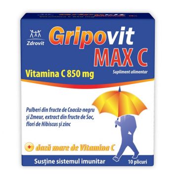 Gripovit Max C 10 plicuri Zdrovit