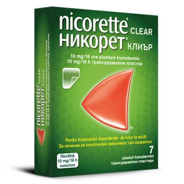 Nicorette Clear Patch 10mg/16h x 7 plasturi transdermici