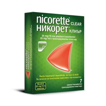 Nicorette Clear Patch 25mg/16h x 7 plasturi transdermici