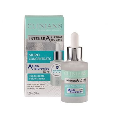 Ser concentrat tratament antirid pentru fata cu Acid Hialuronic pur Intense A, 30ml, Clinians