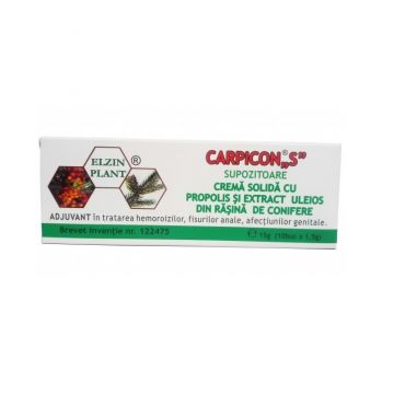 Carpicon S Crema Solida cu propolis x 10 Supozitoare 1,5 g Elzin Plant
