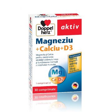 Doppelherz Aktiv Magneziu + Calciu + D3 30 Comprimate