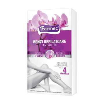 Farmec Benzi depilatoare pentru corp cu extract orhidee x 14 benzi