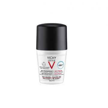 Vichy Homme Deodorant Roll-on antiperspirant 48H anti-urme pentru barbati, 50ml