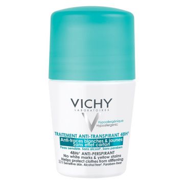 Vichy Roll-on Antiperspirant 48h anti urme albe sau galbene 50ml