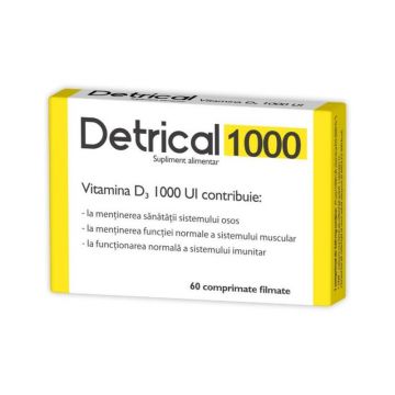 Zdrovit Detrical 1000 UI x 60 de comprimate filmate