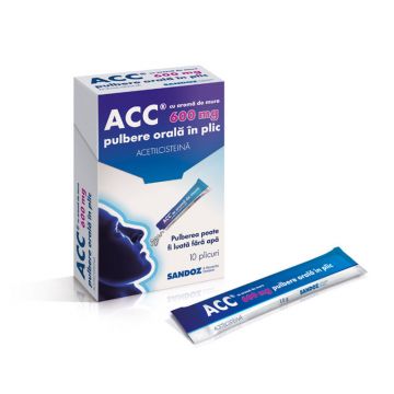 ACC Aroma de Mure Pulbere Orala 600 mg 10 plicuri