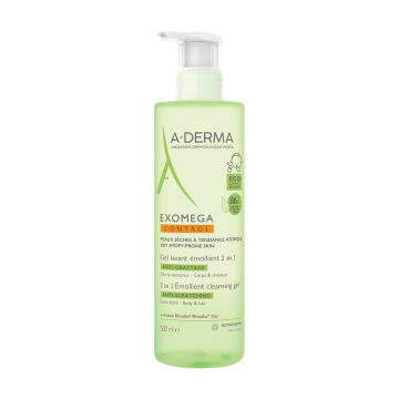Ducray A-Derma Exomega Control Gel spumant emolient 2 in 1, 500ml