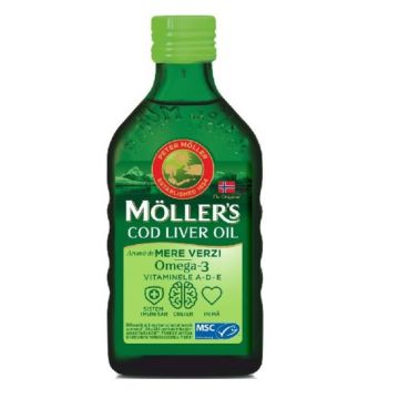 Moller's Cod Liver Oil aroma de mere verzi 250 ml