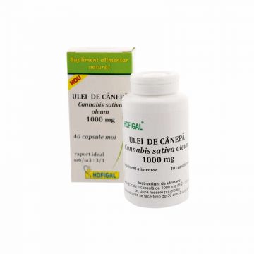 Ulei de Canepa - Cannabis sativa oleum 1000 mg 40 Cps