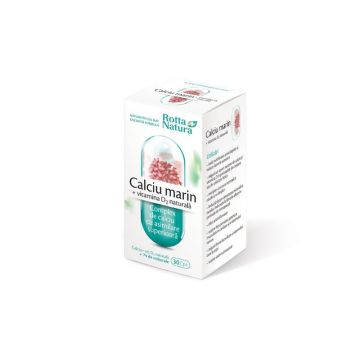 Rotta Natura Calciu Marin+Vitamina D2 Naturala, 30 capsule