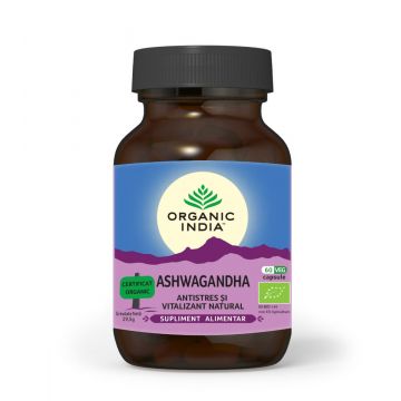 Ashwagandha Antistres Natural, 60 capsule, Organic India