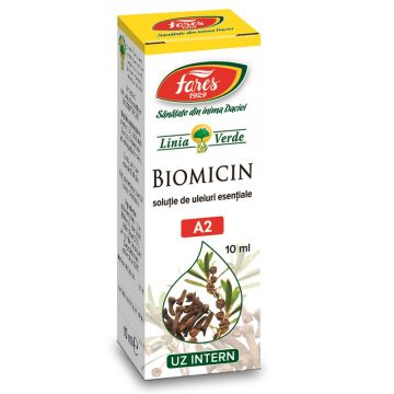 Biomicin solutie cu uleiuri esentiale A2, 10ml, Fares