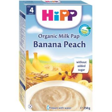 Cereale cu piersici si banane, 250 g, HiPP Cereale cu piersici si banane, 250 g, HiPP