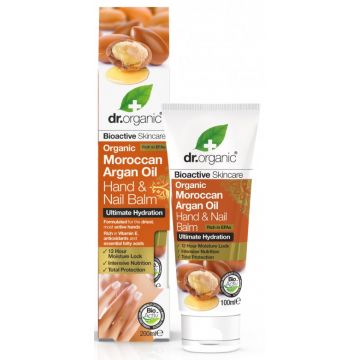 Dr.Organic Maroccan Argan Balsam pentru maini si unghii, 100ml