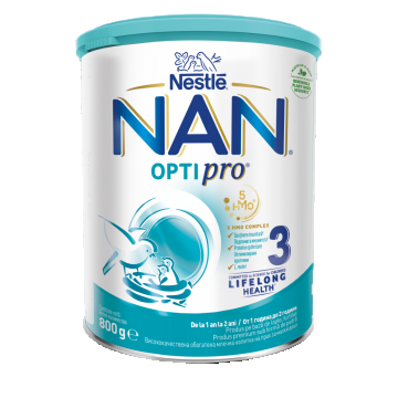 Lapte praf Nan 3 Optipro HMO +12 luni, 800g, Nestle