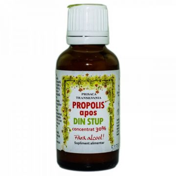 Propolis apos din stup fara alcool, 30ml, Prisaca Transilvania