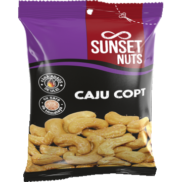 Caju copt in sare de Himalaya, 50g, Sunset Nuts