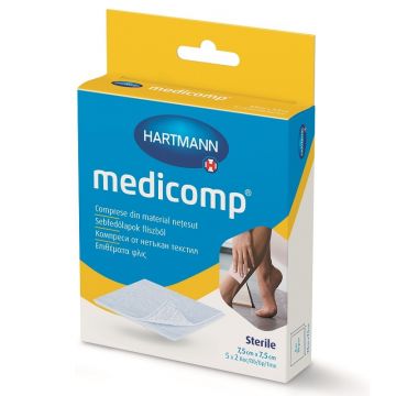 Comprese steril Medicomp 7,5 x 7,5cm, 5 bucati, Hartmann
