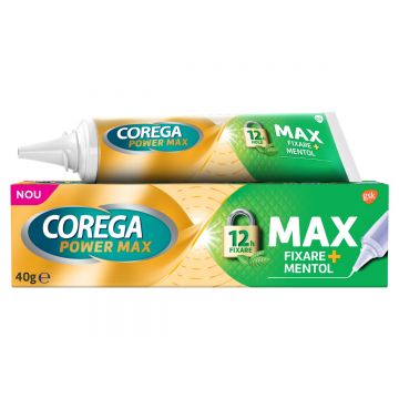 Crema adeziva pentru proteza dentara Max Fixare + Mentol, 40g, Corega