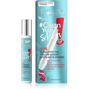 Roll-on impotriva imperfectiunilor Clean Your Skin, 15ml, Eveline Cosmetics