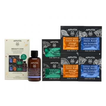 Apivita Set cadou Masti de fata 8 x 4ml & Masti de ochi 2 x 2ml & Spuma demachianta 75ml